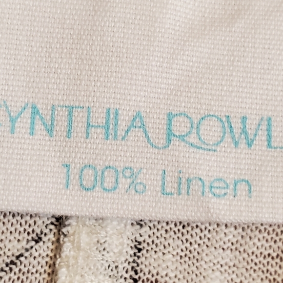 CYNTHIA ROWLEY NWT  100% Linen. 3X. Leaves Semi Sheer 3/4 Sleeves - Picture 5 of 6
